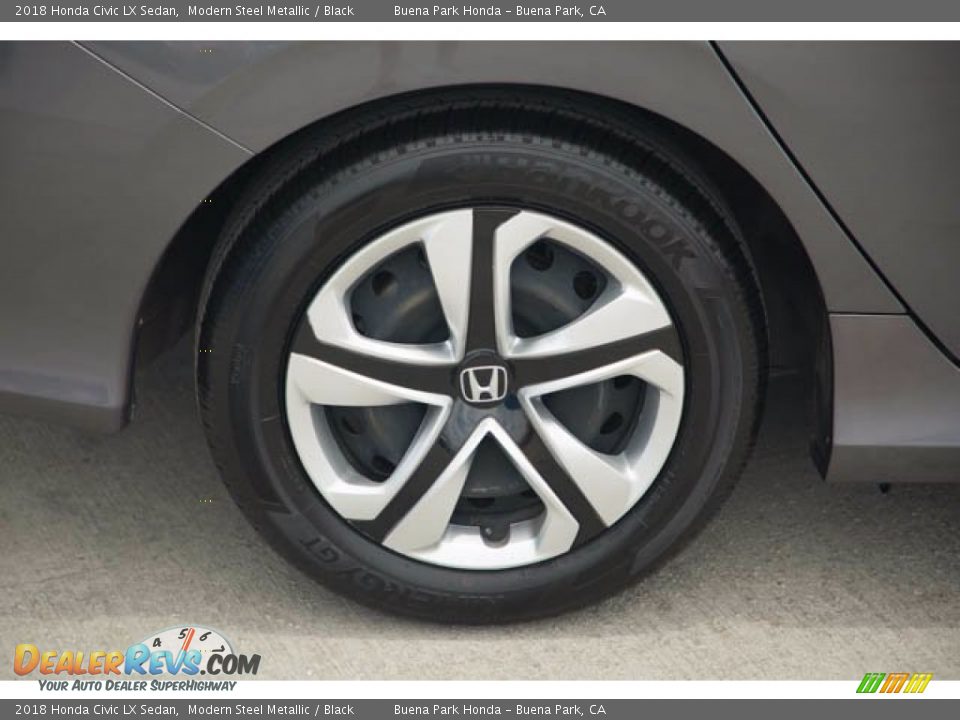 2018 Honda Civic LX Sedan Modern Steel Metallic / Black Photo #35