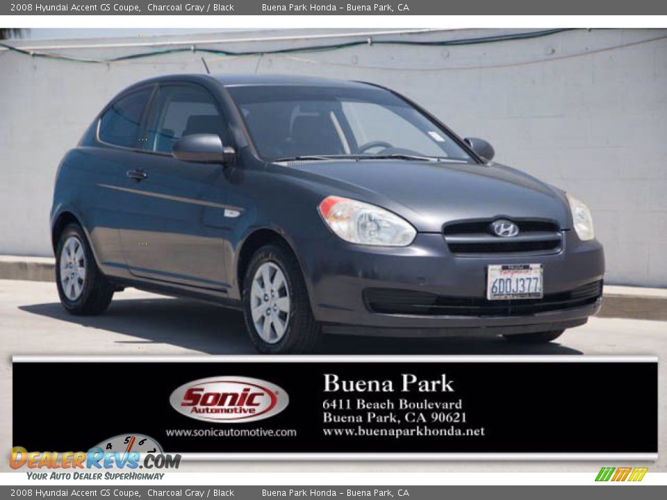 2008 Hyundai Accent GS Coupe Charcoal Gray / Black Photo #1
