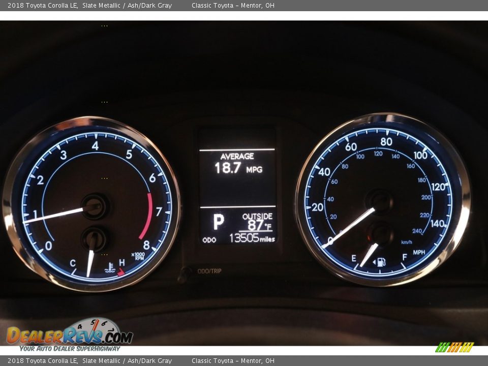 2018 Toyota Corolla LE Slate Metallic / Ash/Dark Gray Photo #8
