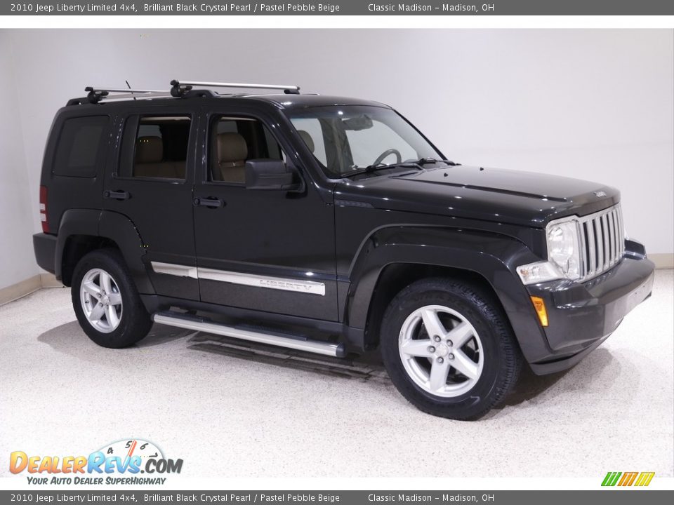 2010 Jeep Liberty Limited 4x4 Brilliant Black Crystal Pearl / Pastel Pebble Beige Photo #1