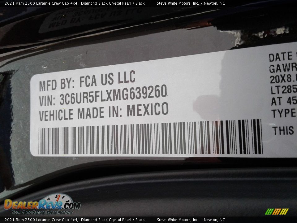 2021 Ram 2500 Laramie Crew Cab 4x4 Diamond Black Crystal Pearl / Black Photo #34