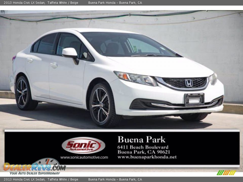 2013 Honda Civic LX Sedan Taffeta White / Beige Photo #1