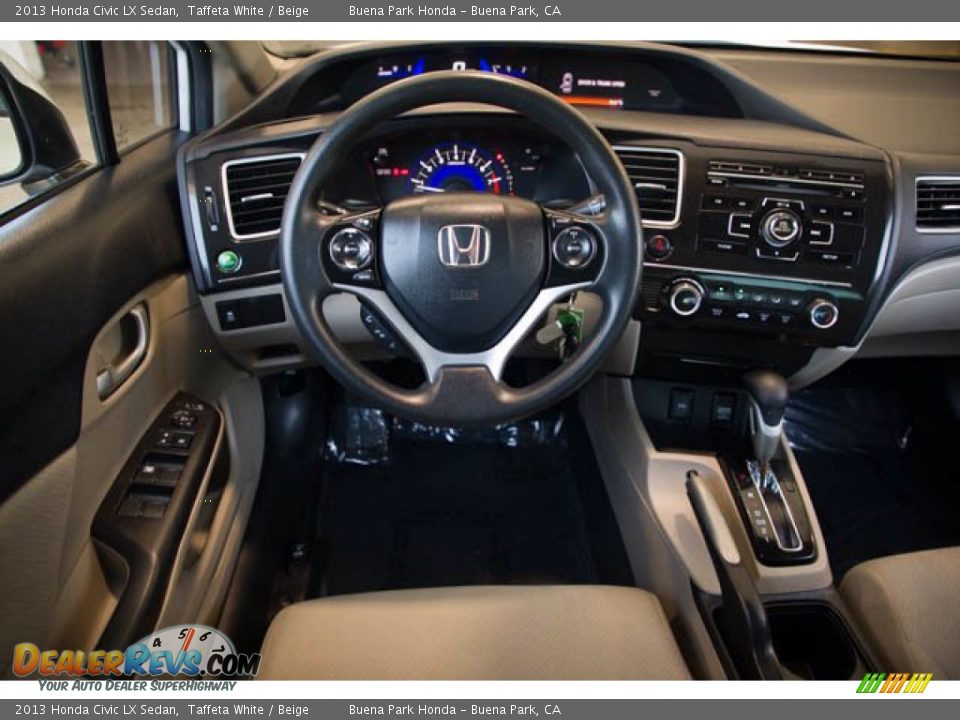 2013 Honda Civic LX Sedan Taffeta White / Beige Photo #5