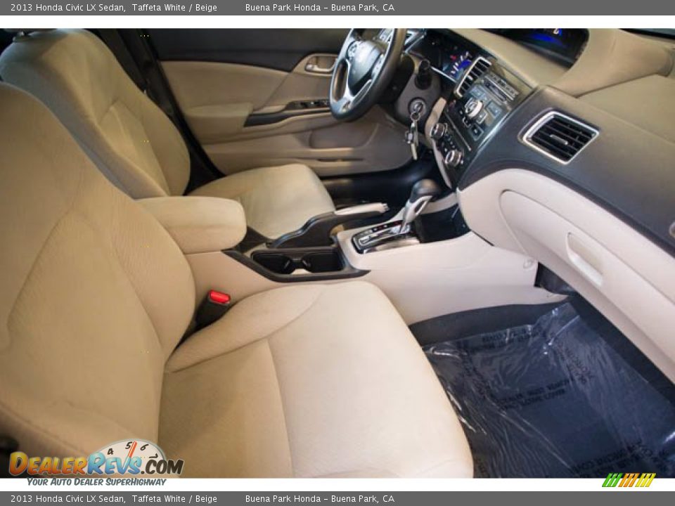 2013 Honda Civic LX Sedan Taffeta White / Beige Photo #21