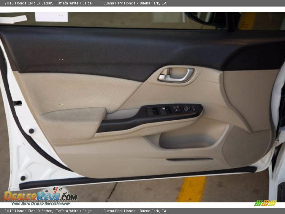 2013 Honda Civic LX Sedan Taffeta White / Beige Photo #25