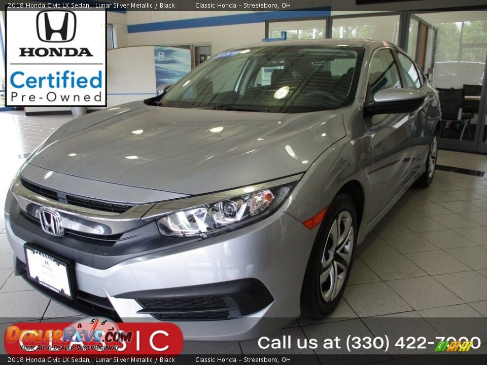 2018 Honda Civic LX Sedan Lunar Silver Metallic / Black Photo #1