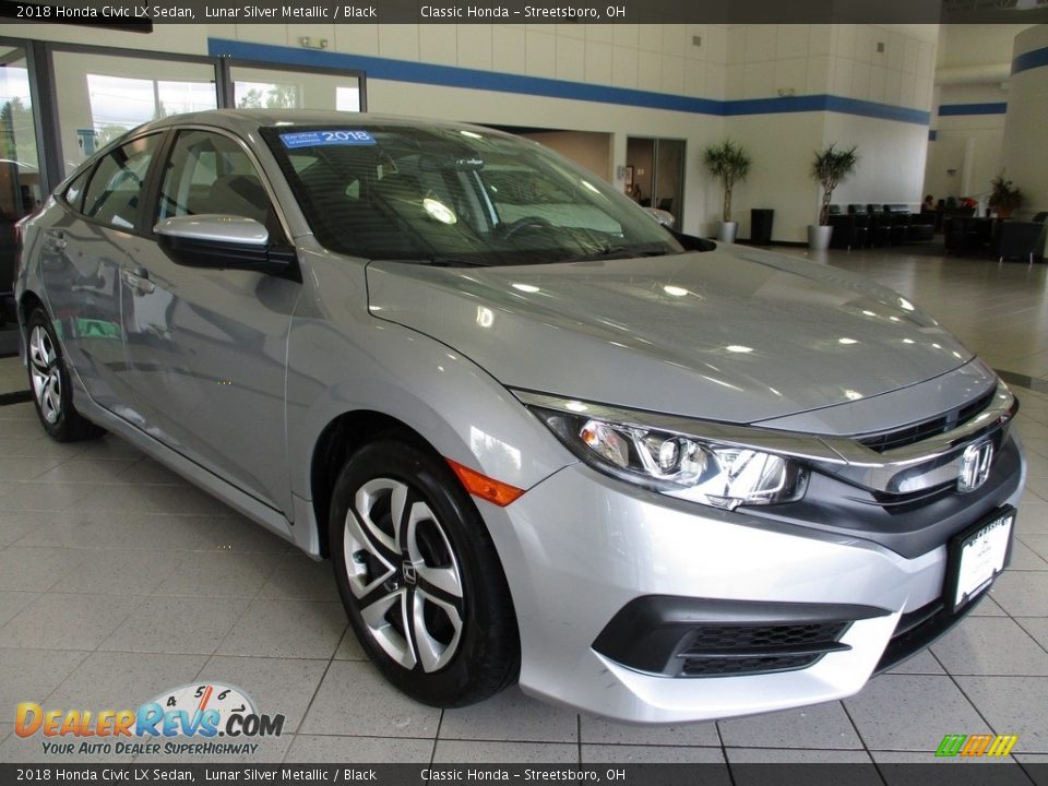 2018 Honda Civic LX Sedan Lunar Silver Metallic / Black Photo #3