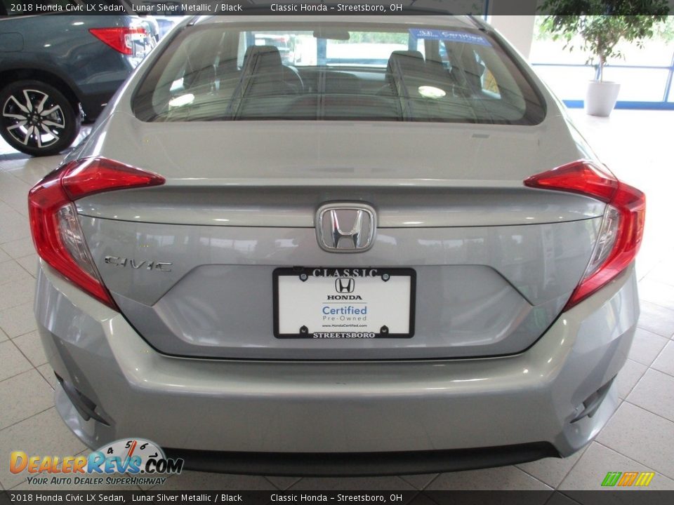 2018 Honda Civic LX Sedan Lunar Silver Metallic / Black Photo #7