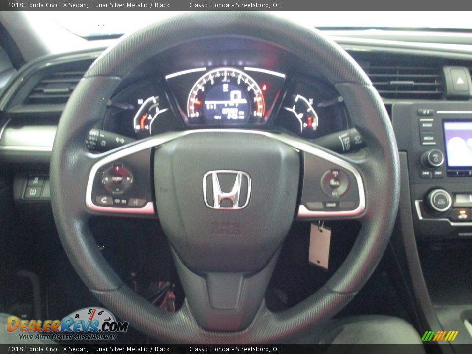 2018 Honda Civic LX Sedan Lunar Silver Metallic / Black Photo #26