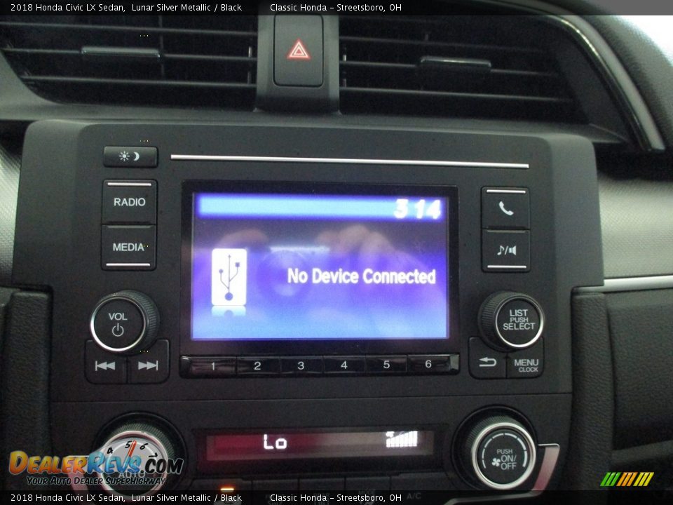 2018 Honda Civic LX Sedan Lunar Silver Metallic / Black Photo #32