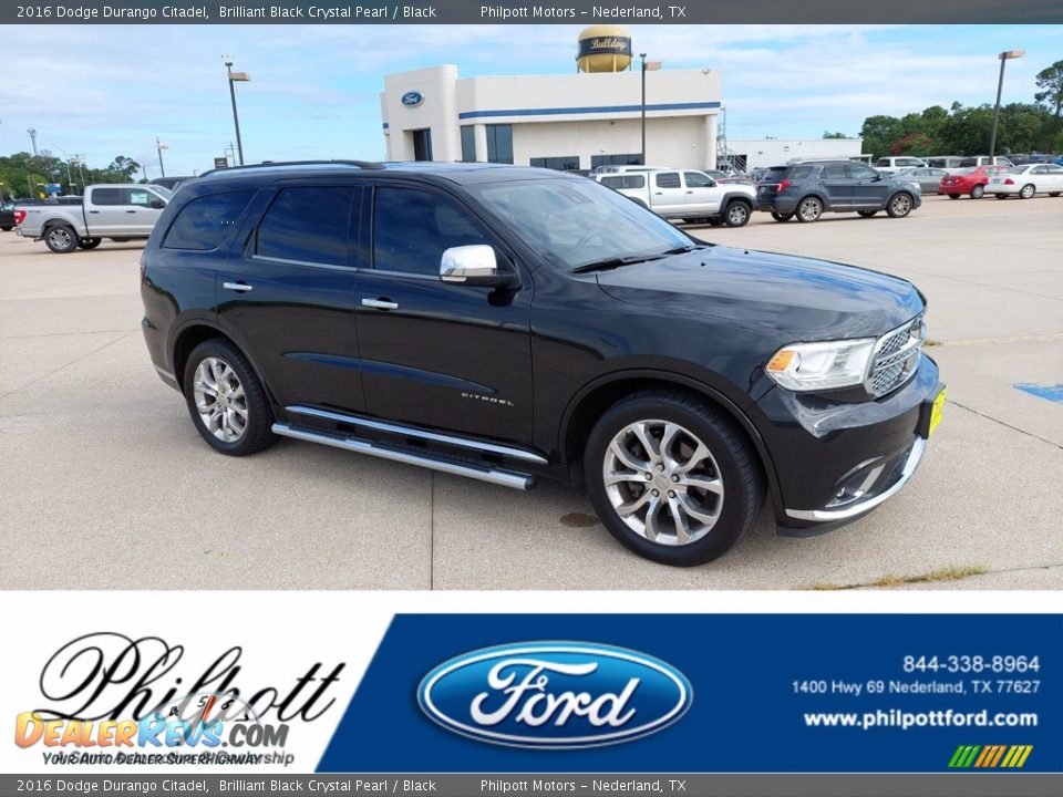 2016 Dodge Durango Citadel Brilliant Black Crystal Pearl / Black Photo #1