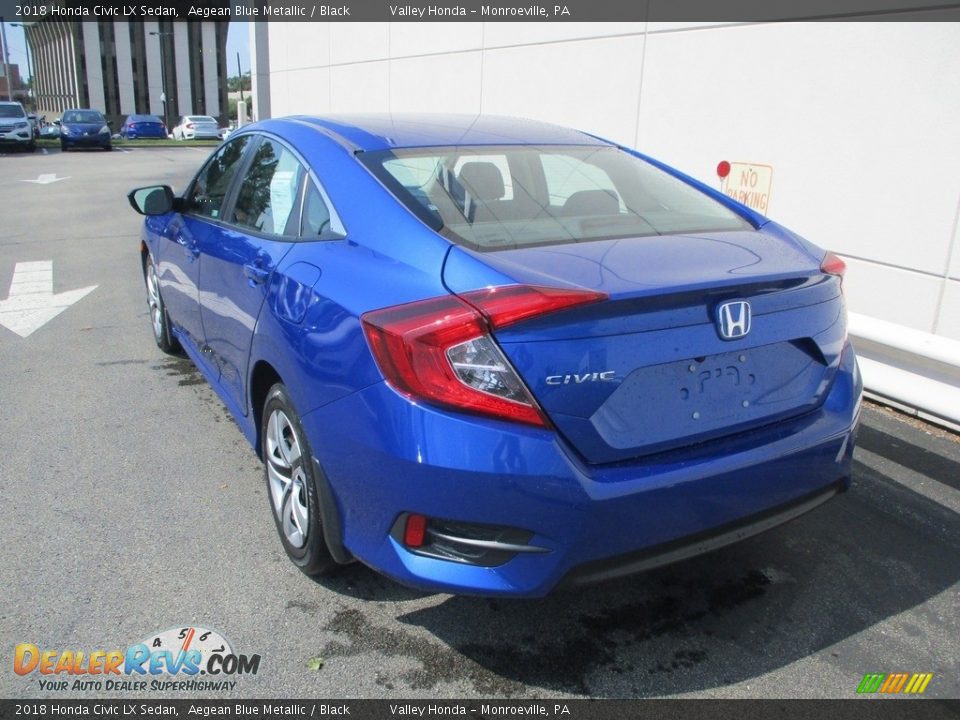 2018 Honda Civic LX Sedan Aegean Blue Metallic / Black Photo #3