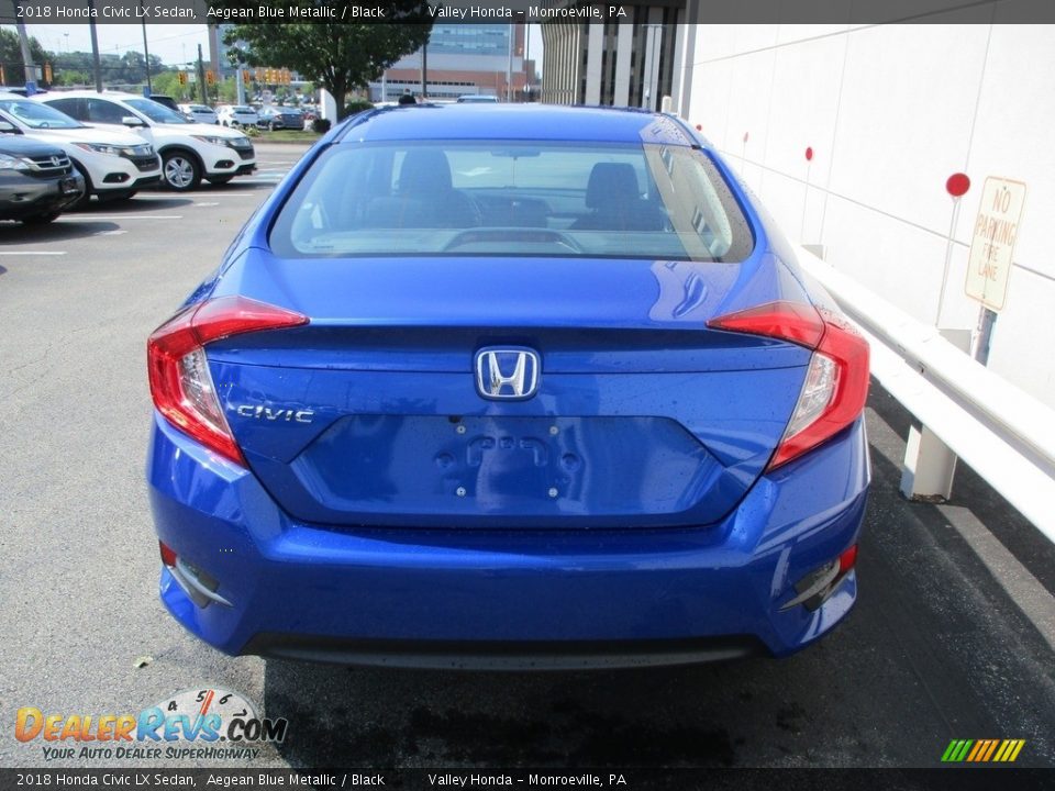 2018 Honda Civic LX Sedan Aegean Blue Metallic / Black Photo #4