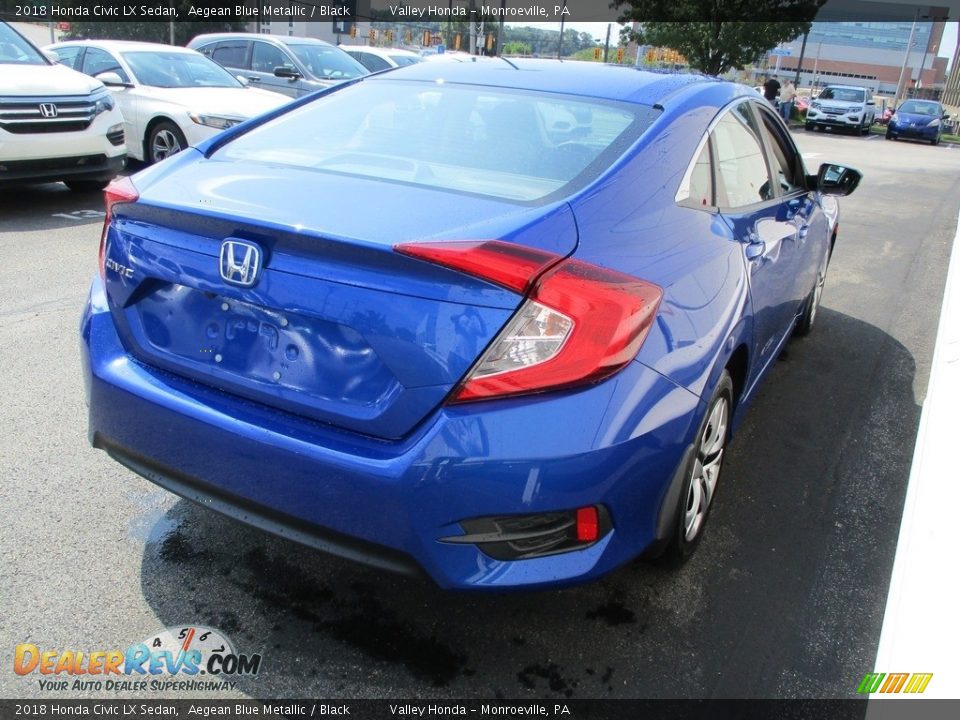 2018 Honda Civic LX Sedan Aegean Blue Metallic / Black Photo #5