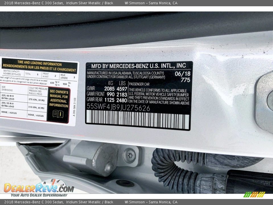 2018 Mercedes-Benz C 300 Sedan Iridium Silver Metallic / Black Photo #33