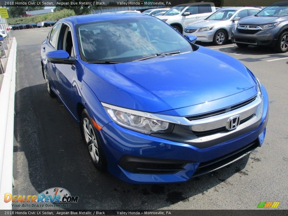 2018 Honda Civic LX Sedan Aegean Blue Metallic / Black Photo #6