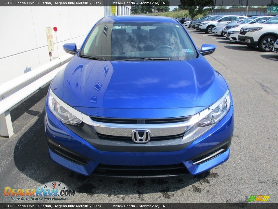 2018 Honda Civic LX Sedan Aegean Blue Metallic / Black Photo #7