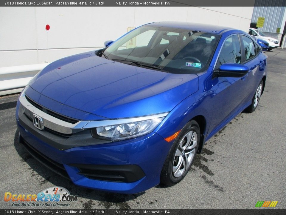 2018 Honda Civic LX Sedan Aegean Blue Metallic / Black Photo #8