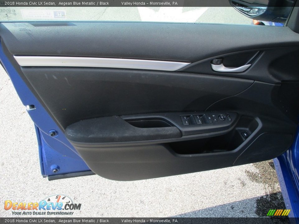 2018 Honda Civic LX Sedan Aegean Blue Metallic / Black Photo #9