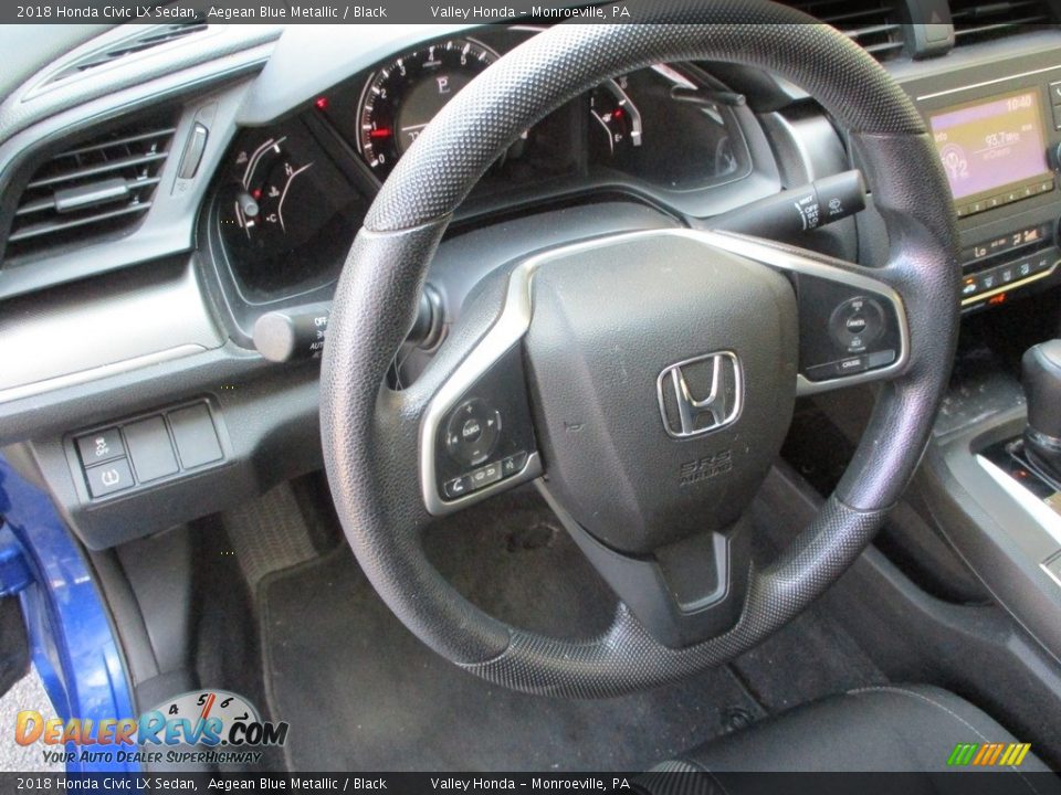 2018 Honda Civic LX Sedan Aegean Blue Metallic / Black Photo #12