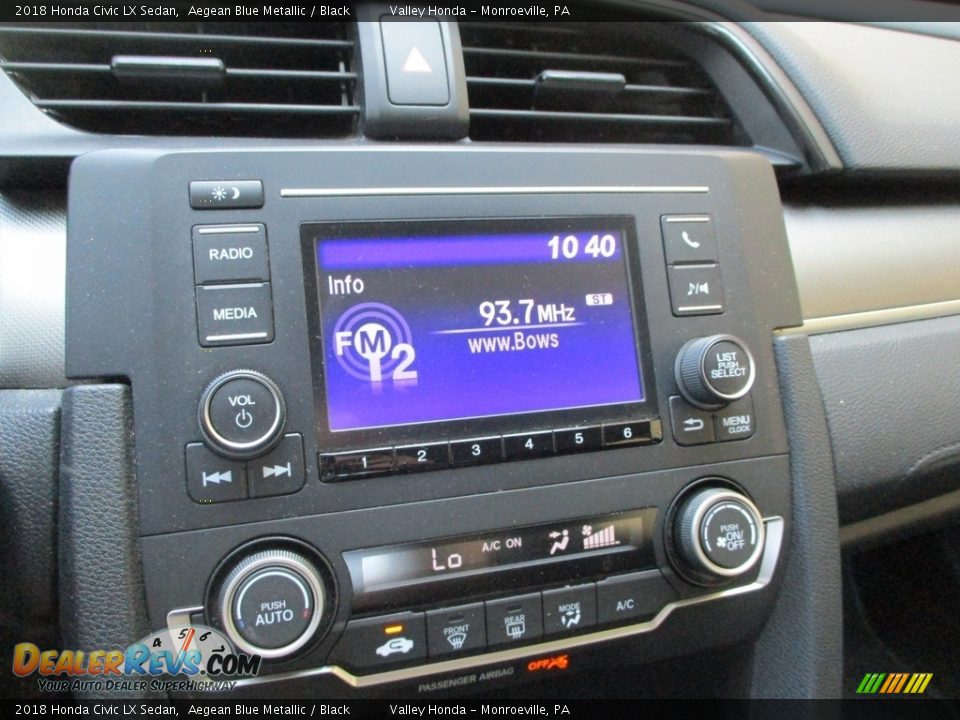 2018 Honda Civic LX Sedan Aegean Blue Metallic / Black Photo #13