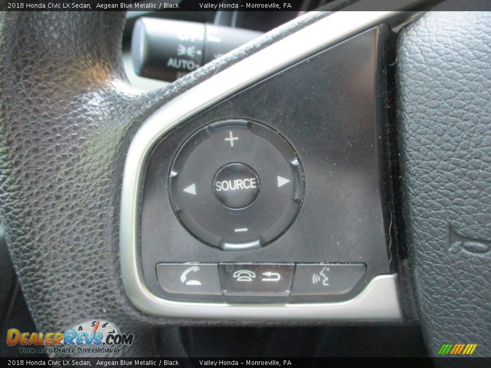 2018 Honda Civic LX Sedan Aegean Blue Metallic / Black Photo #16