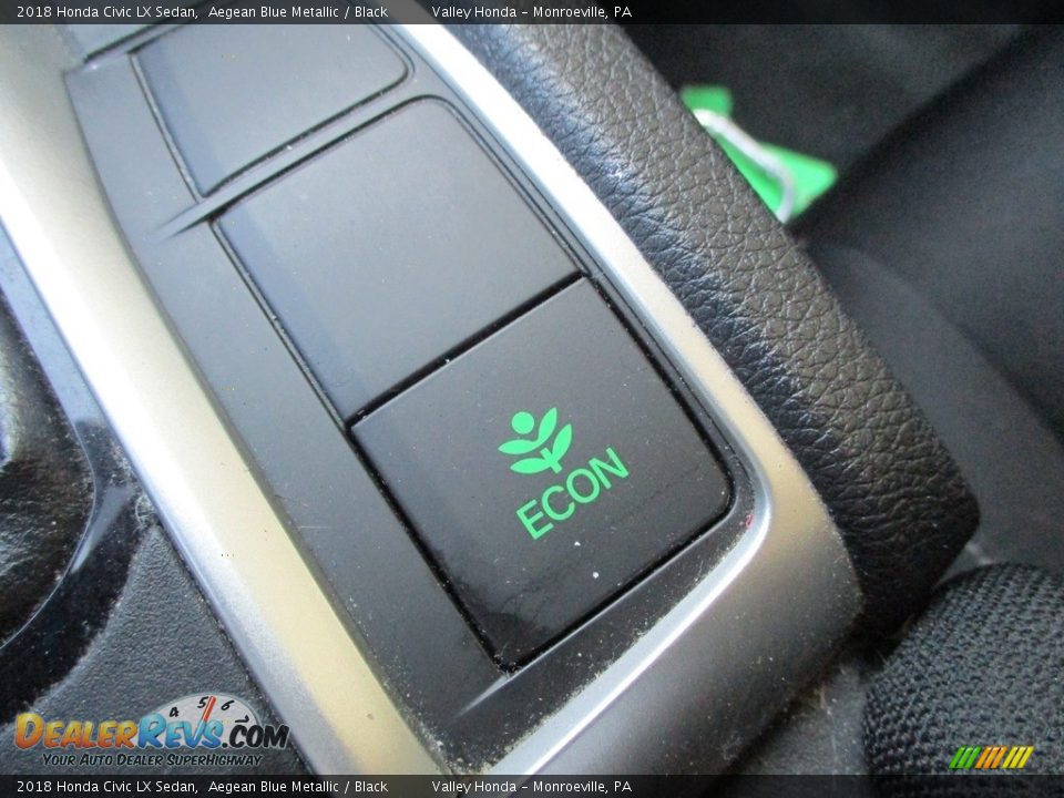 2018 Honda Civic LX Sedan Aegean Blue Metallic / Black Photo #18