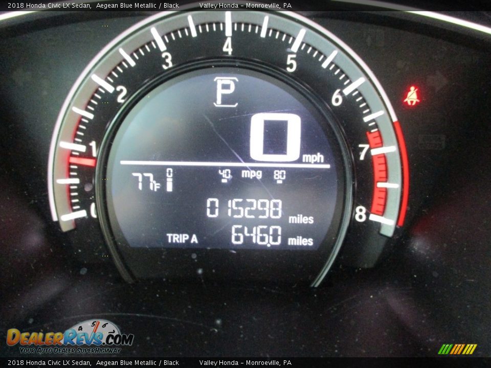 2018 Honda Civic LX Sedan Aegean Blue Metallic / Black Photo #20