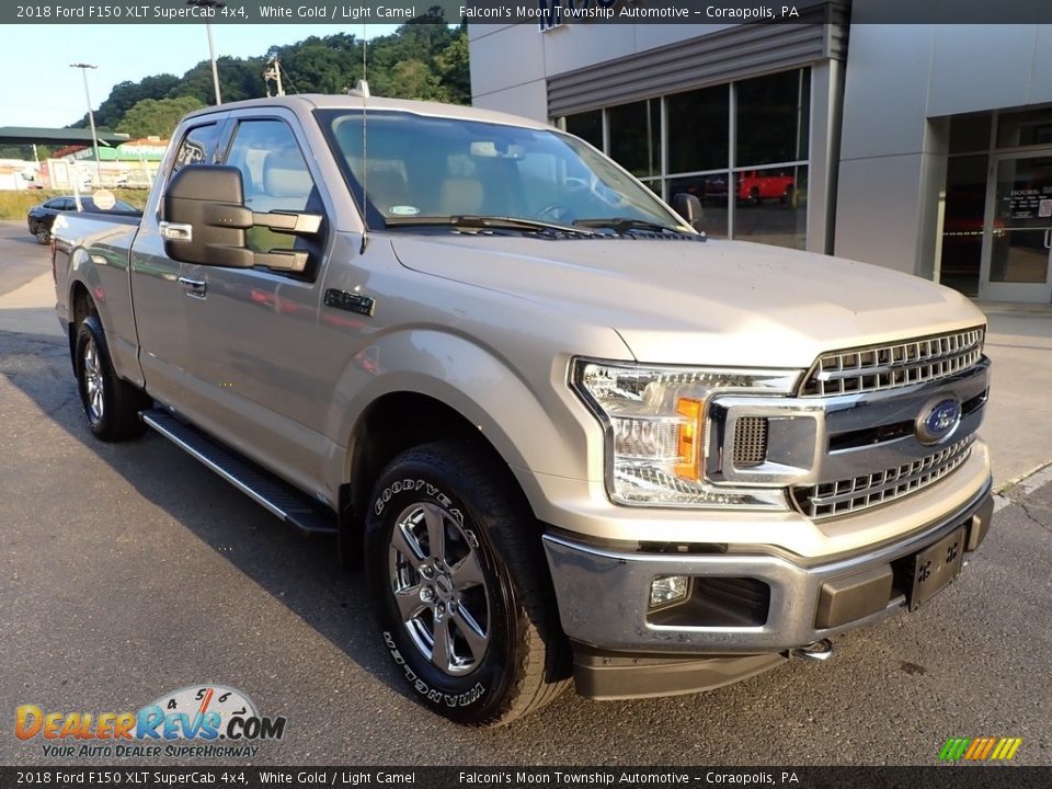 2018 Ford F150 XLT SuperCab 4x4 White Gold / Light Camel Photo #8