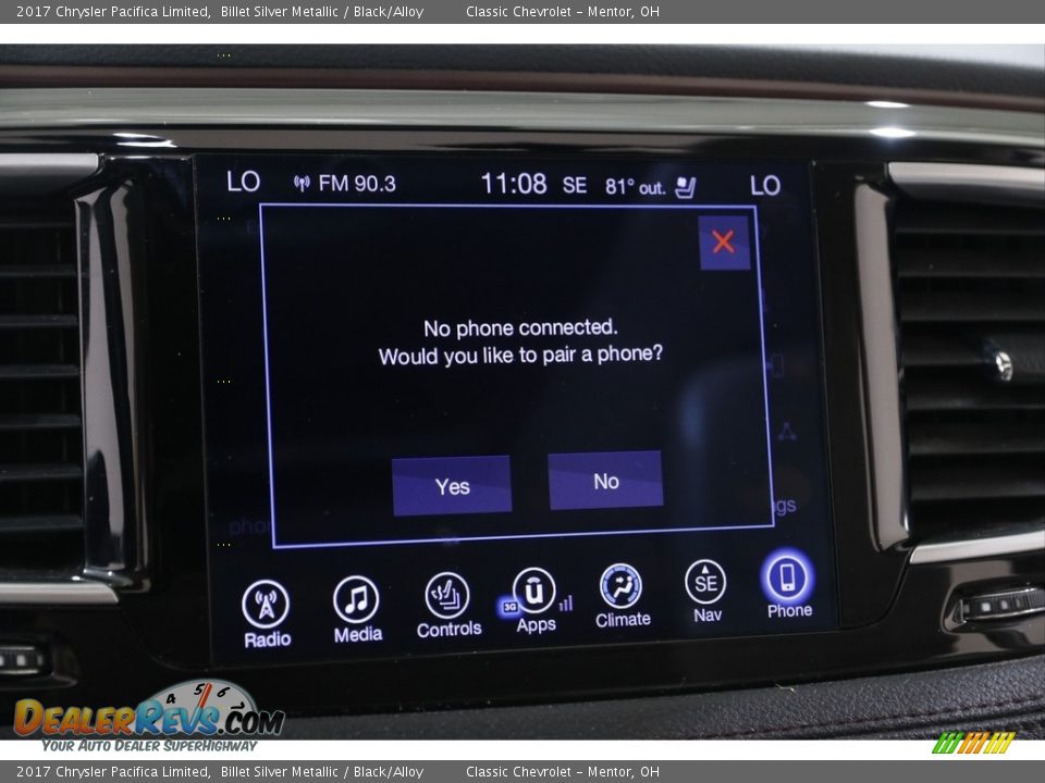 2017 Chrysler Pacifica Limited Billet Silver Metallic / Black/Alloy Photo #13