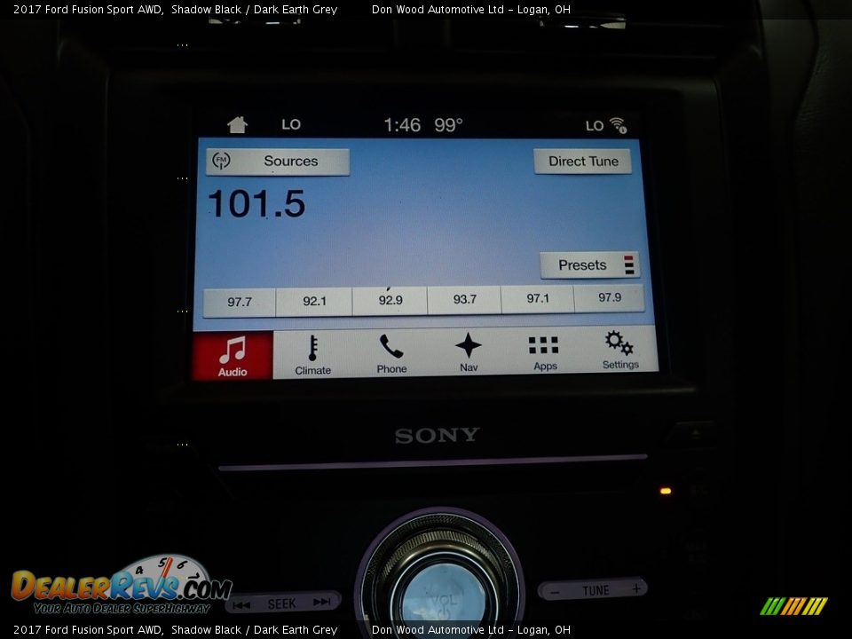 2017 Ford Fusion Sport AWD Shadow Black / Dark Earth Grey Photo #3