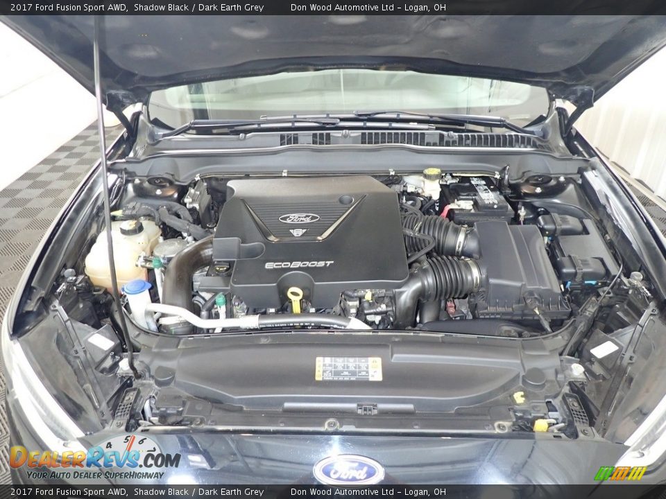 2017 Ford Fusion Sport AWD Shadow Black / Dark Earth Grey Photo #9