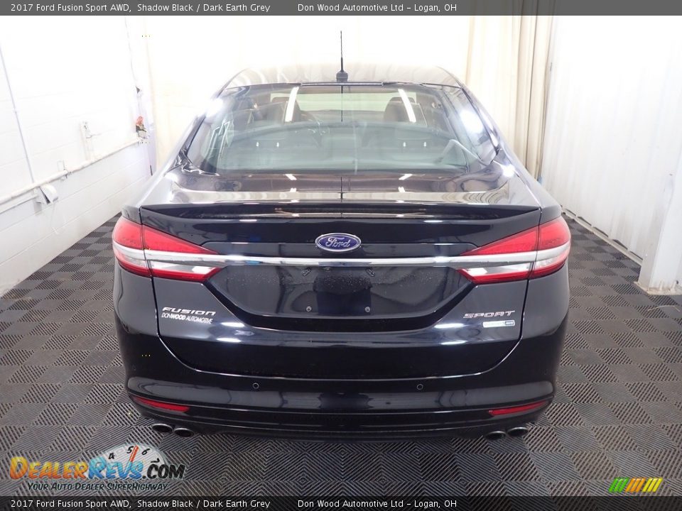 2017 Ford Fusion Sport AWD Shadow Black / Dark Earth Grey Photo #13