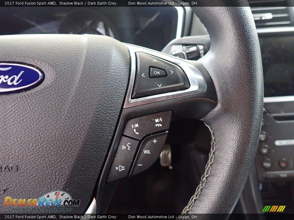 2017 Ford Fusion Sport AWD Shadow Black / Dark Earth Grey Photo #25