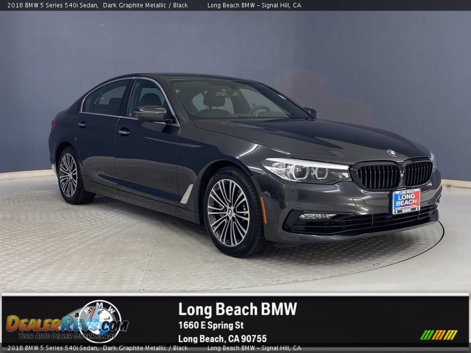 2018 BMW 5 Series 540i Sedan Dark Graphite Metallic / Black Photo #1