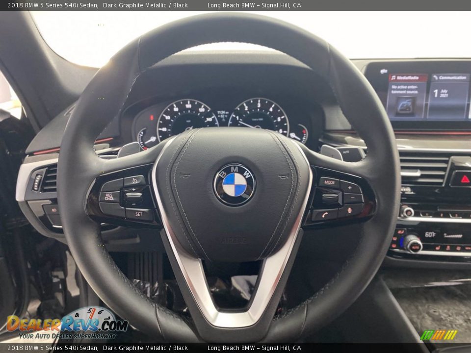 2018 BMW 5 Series 540i Sedan Dark Graphite Metallic / Black Photo #18