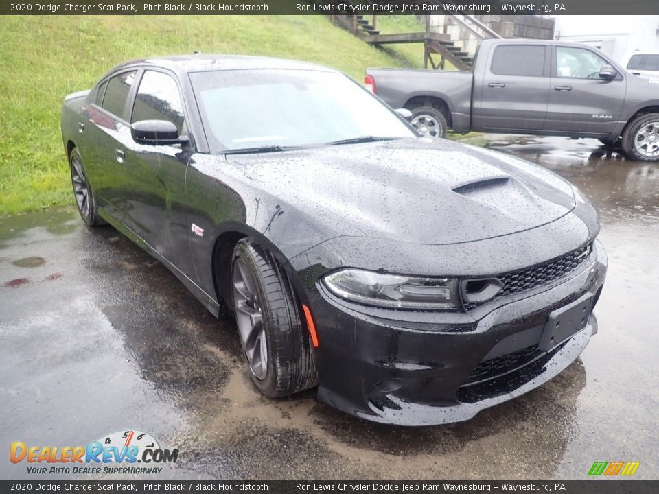 2020 Dodge Charger Scat Pack Pitch Black / Black Houndstooth Photo #7