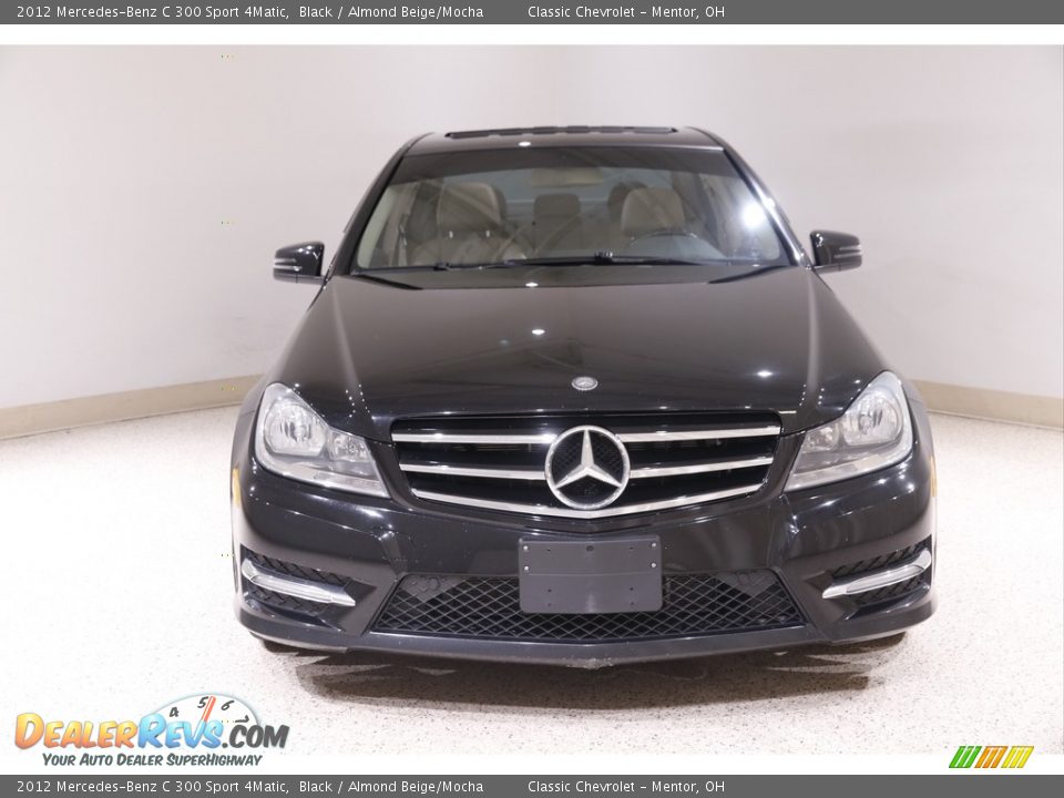 2012 Mercedes-Benz C 300 Sport 4Matic Black / Almond Beige/Mocha Photo #2