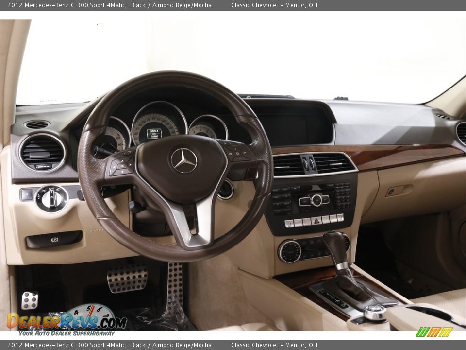 2012 Mercedes-Benz C 300 Sport 4Matic Black / Almond Beige/Mocha Photo #6