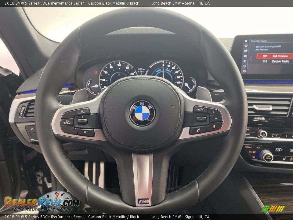 2018 BMW 5 Series 530e iPerfomance Sedan Carbon Black Metallic / Black Photo #18