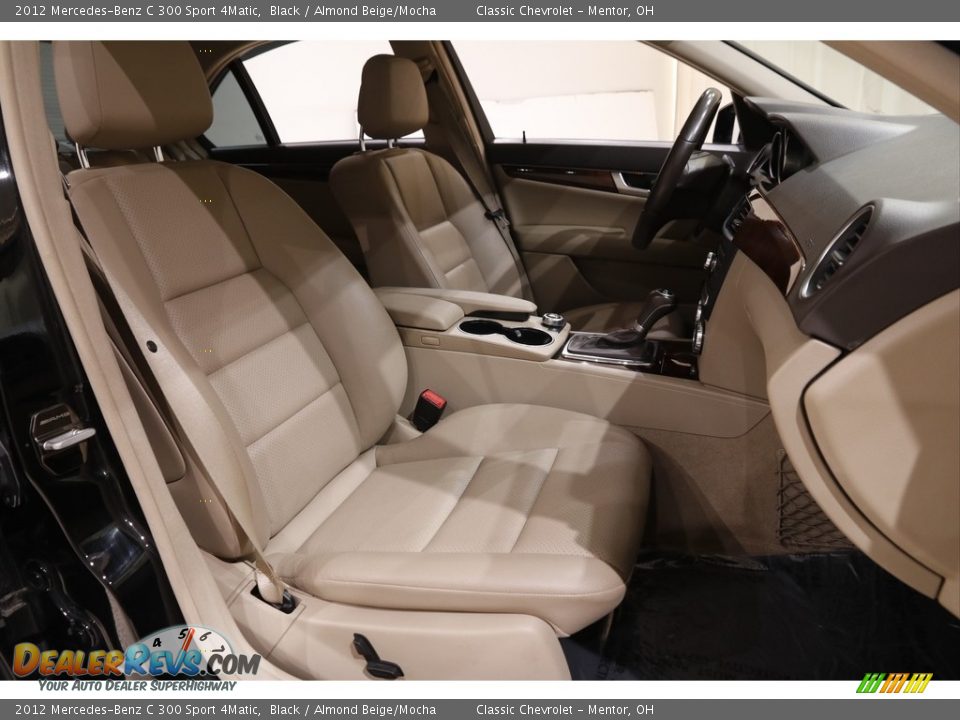 2012 Mercedes-Benz C 300 Sport 4Matic Black / Almond Beige/Mocha Photo #14