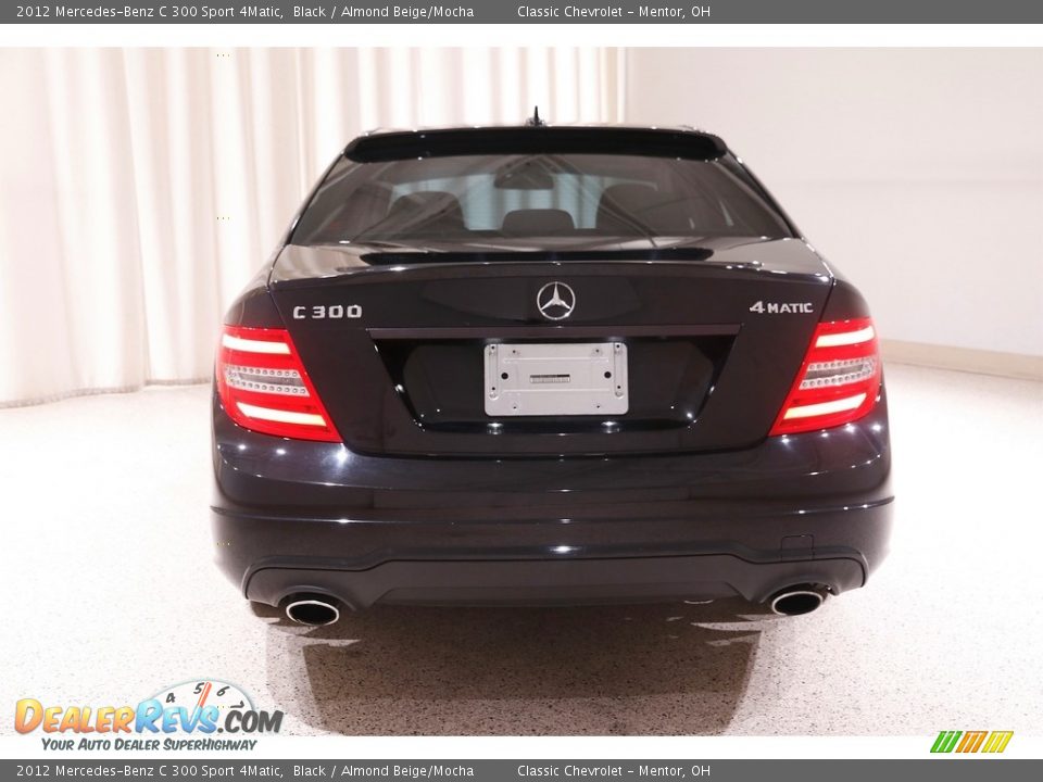 2012 Mercedes-Benz C 300 Sport 4Matic Black / Almond Beige/Mocha Photo #17