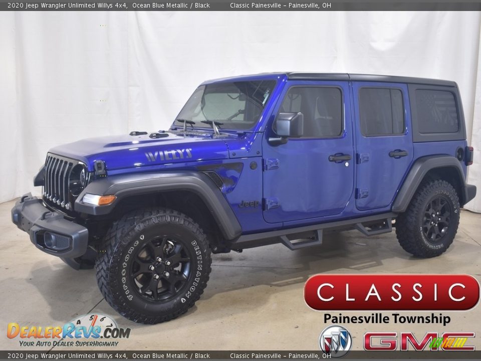 2020 Jeep Wrangler Unlimited Willys 4x4 Ocean Blue Metallic / Black Photo #1