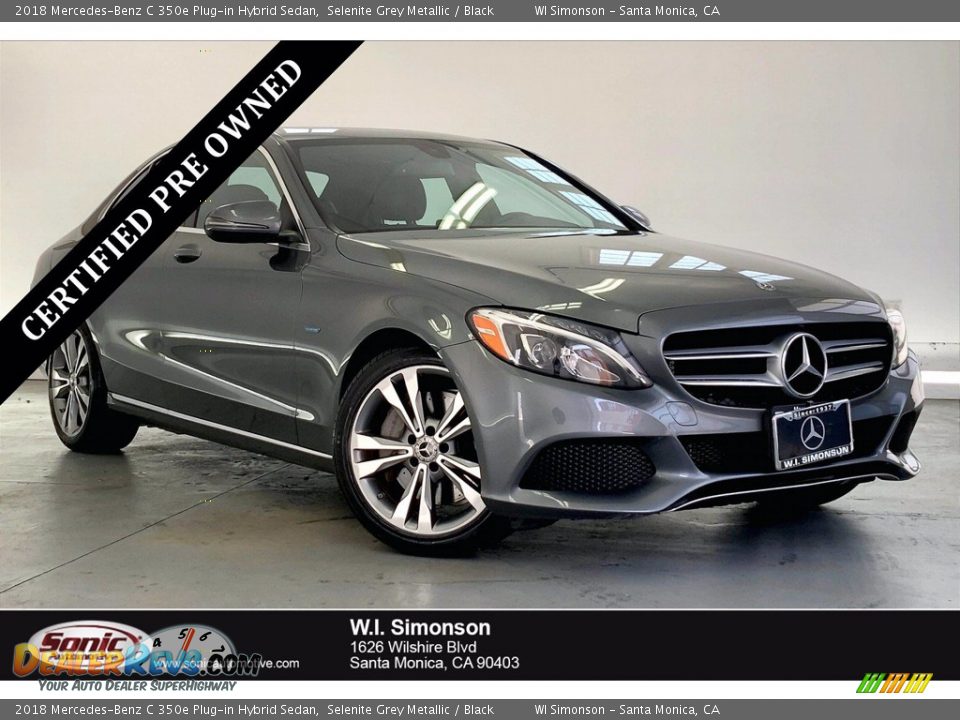 2018 Mercedes-Benz C 350e Plug-in Hybrid Sedan Selenite Grey Metallic / Black Photo #1