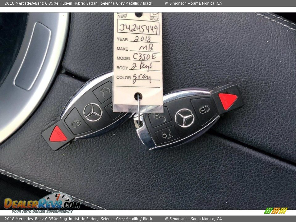 2018 Mercedes-Benz C 350e Plug-in Hybrid Sedan Selenite Grey Metallic / Black Photo #11