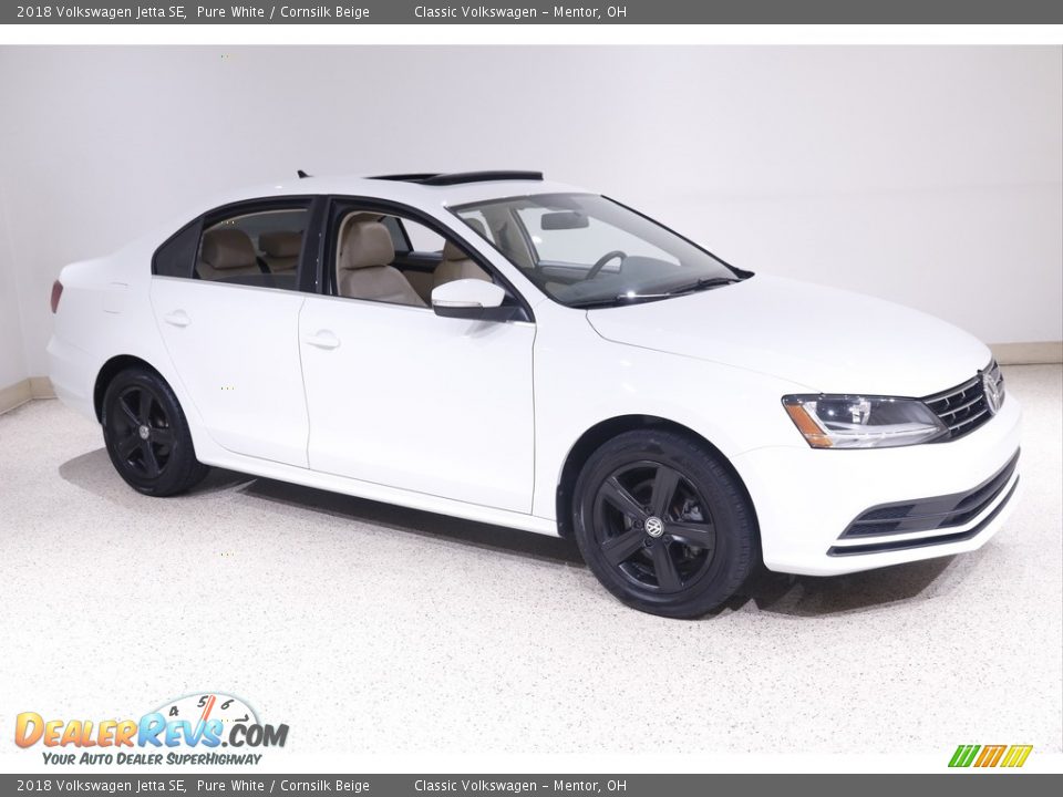 2018 Volkswagen Jetta SE Pure White / Cornsilk Beige Photo #1