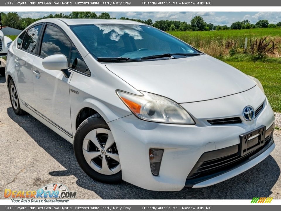 2012 Toyota Prius 3rd Gen Two Hybrid Blizzard White Pearl / Misty Gray Photo #1