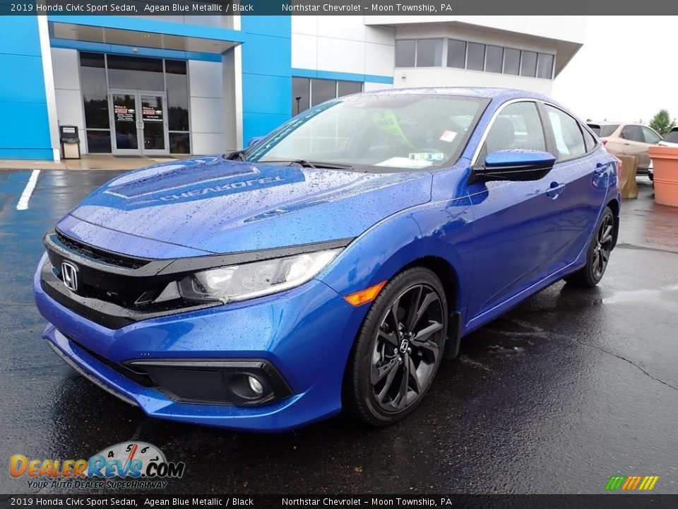 2019 Honda Civic Sport Sedan Agean Blue Metallic / Black Photo #2