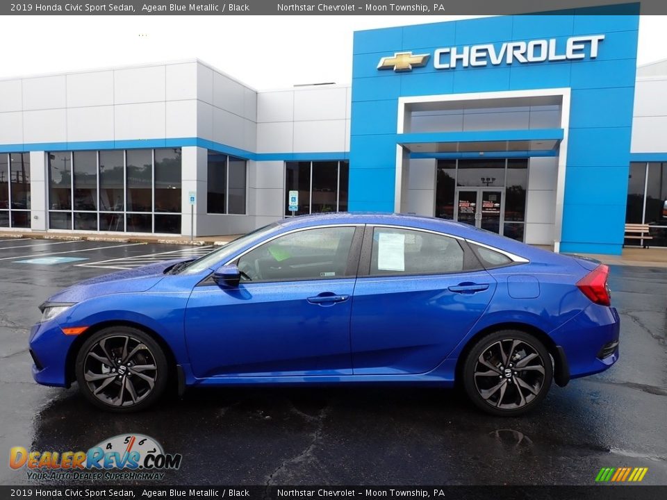 2019 Honda Civic Sport Sedan Agean Blue Metallic / Black Photo #3