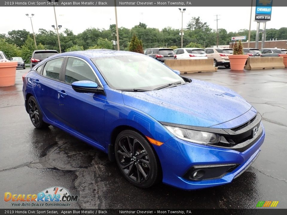 2019 Honda Civic Sport Sedan Agean Blue Metallic / Black Photo #11